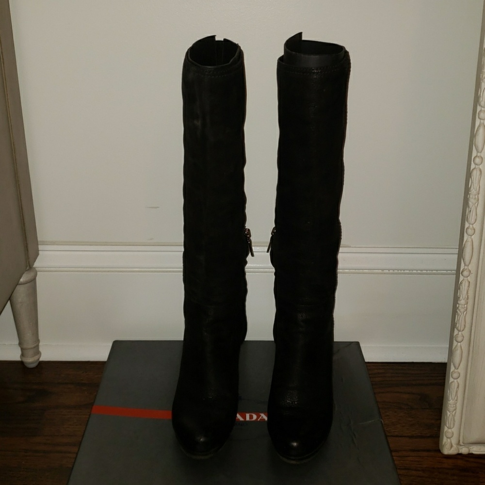 Authentic Prada leather boots. Made in Italy